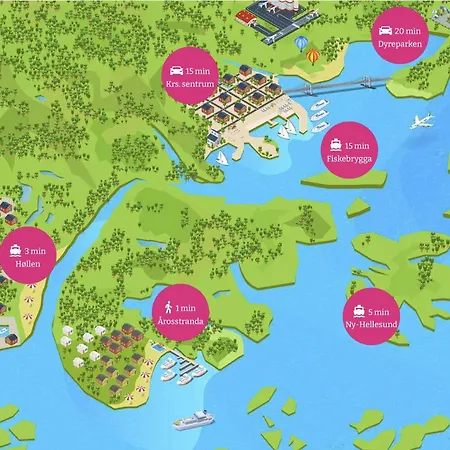 شقة Toppleilighet I Sogne Med Innendors Basseng *